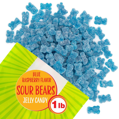 blue raspberry flavor with mouth-puckering sour sugar coating