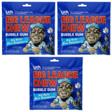 Big League Chew Cotton Candy Bubble Gum 3-Pack - Low-Calorie Fat-Free Chewing Gum for Active Lifestyle and Training Days