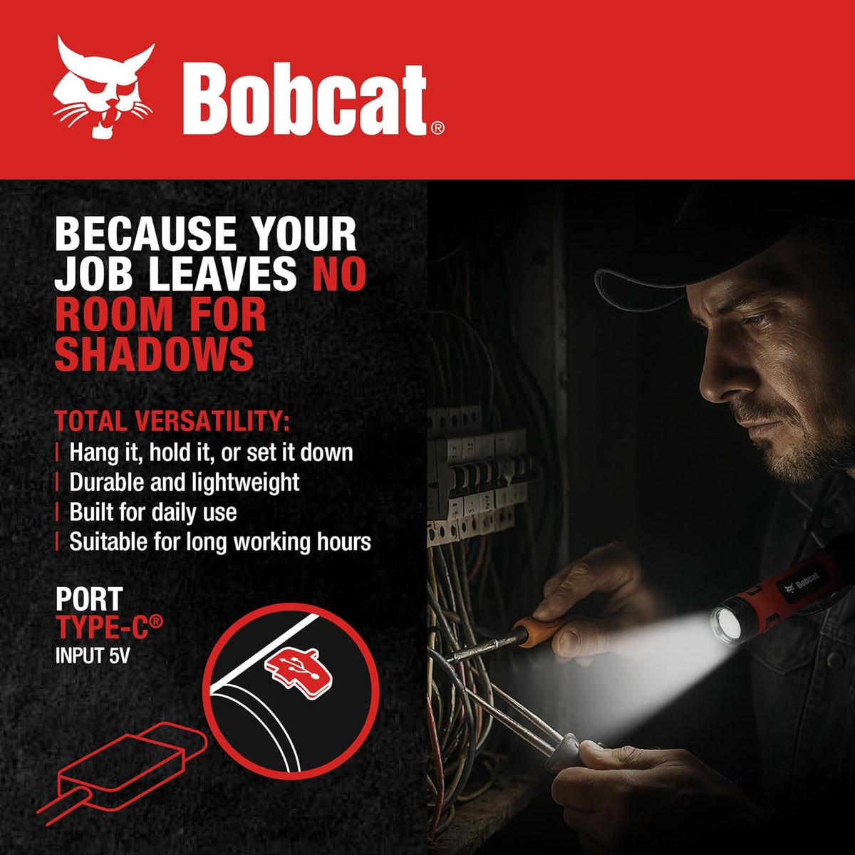 Bobcat Rechargeable Neck Light – Focused Task Lighting for Home Office, Study Sessions, and Late-Night Reading