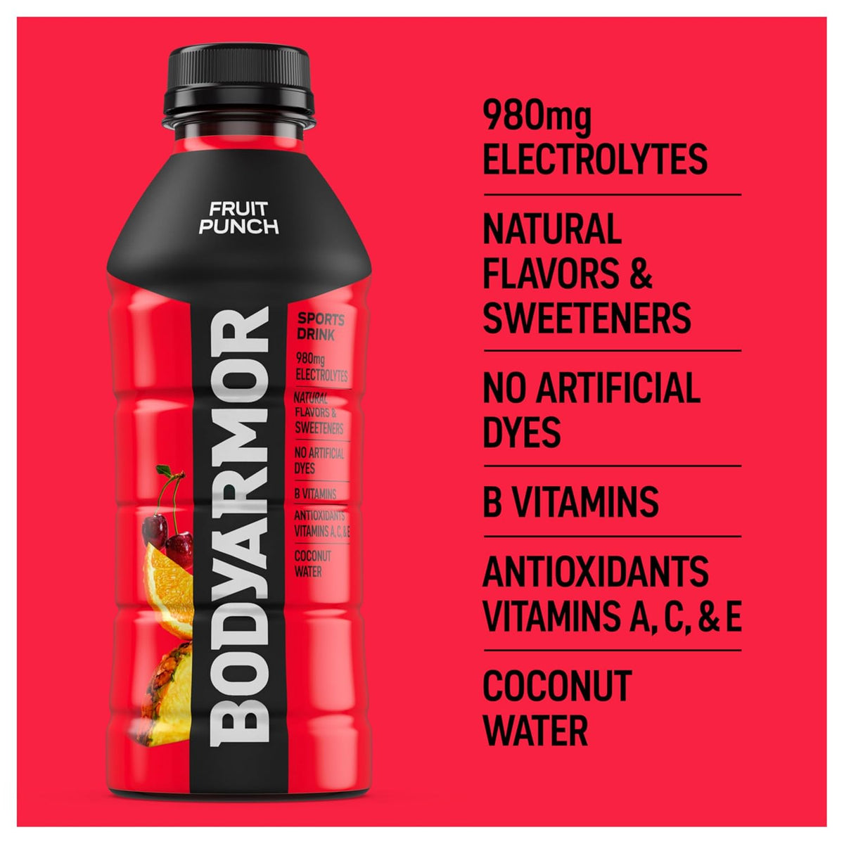 BODYARMOR Sports Drink – Lunch Box Hydration for Youth Athletes, No Artificial Dyes Coconut Water Pack