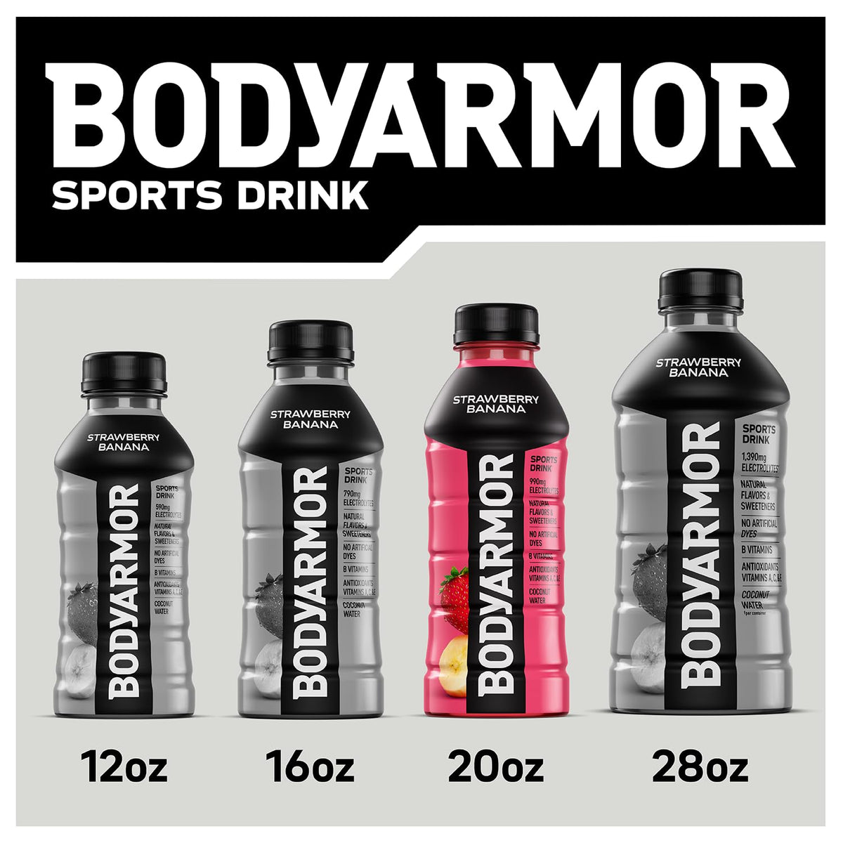 BODYARMOR Sports Drink – Lunch Box Hydration for Youth Athletes, No Artificial Dyes Coconut Water Pack