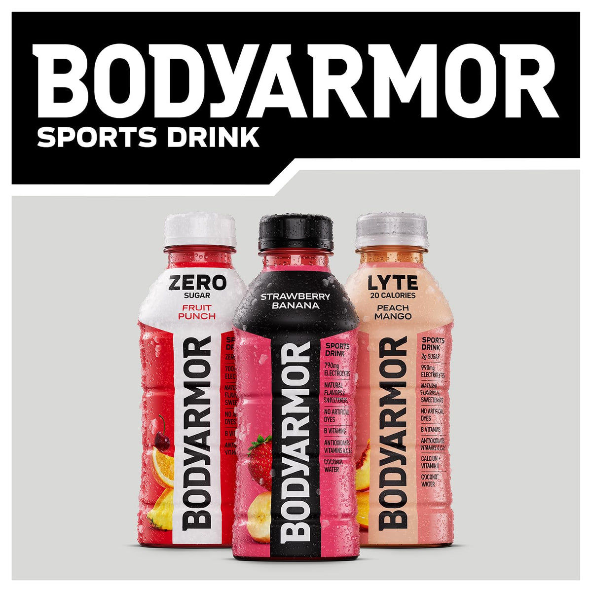 BODYARMOR Sports Drink – Lunch Box Hydration for Youth Athletes, No Artificial Dyes Coconut Water Pack