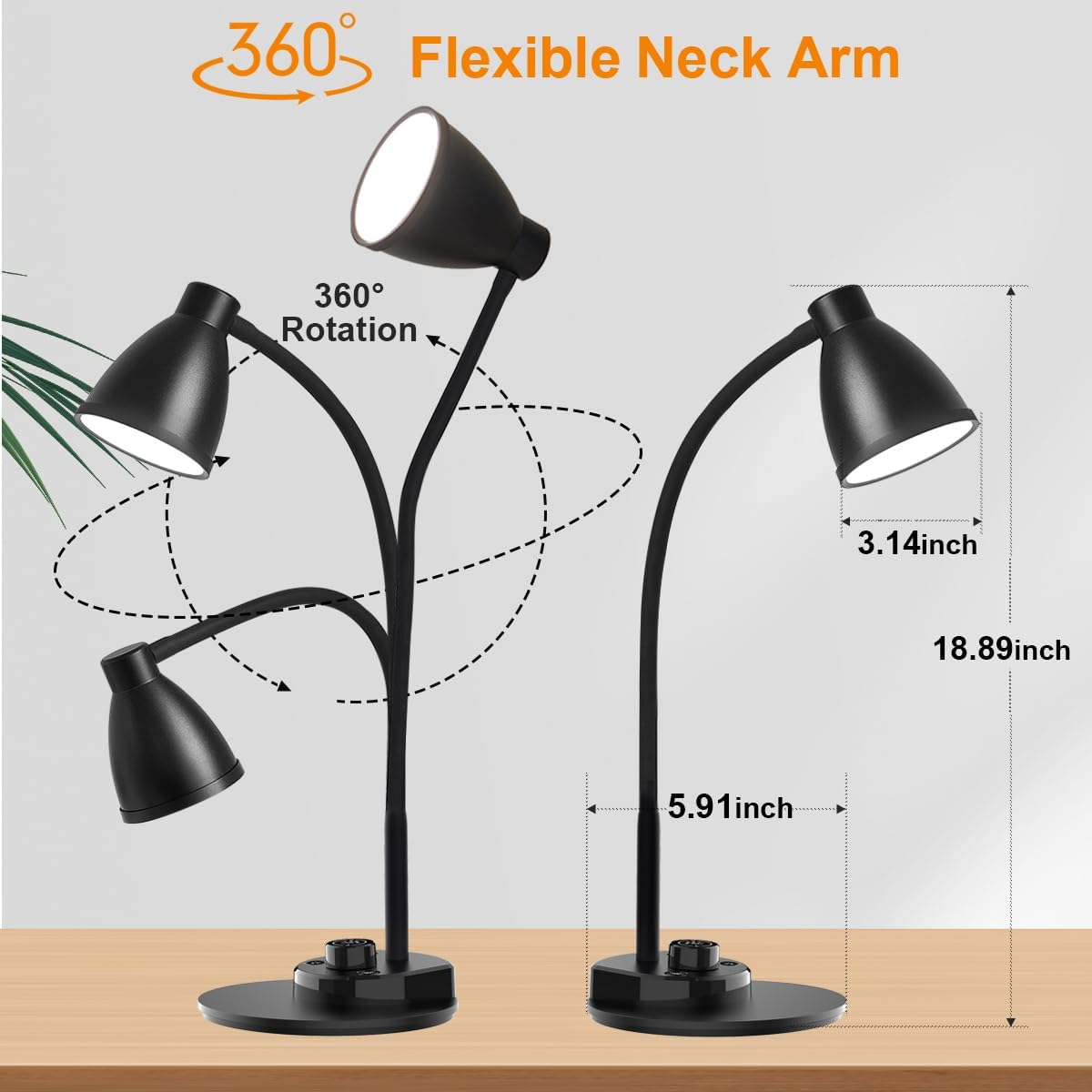 BOHON Modern LED Desk Lamp – Matte Black and White Finishes for Minimalist Home Office Decor