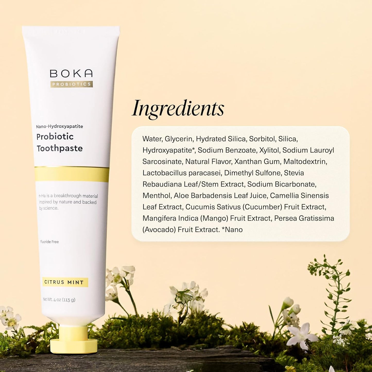 Boka Fluoride Free Toothpaste for Kids and Adults – Safe Family Toothpaste for Shared Bathroom Routines, Citrus Mint