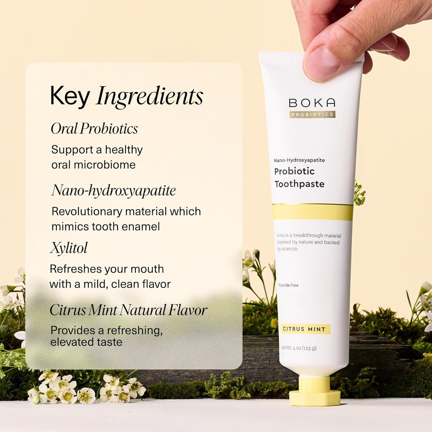 Boka Fluoride Free Toothpaste for Kids and Adults – Safe Family Toothpaste for Shared Bathroom Routines, Citrus Mint