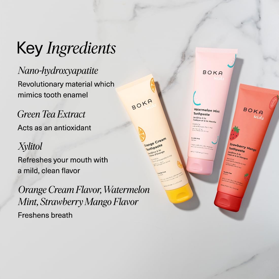Boka Kids' Toothpaste Variety 3-Pack – Delightful Birthday Gift for Picky Brushers & Health-Conscious Families