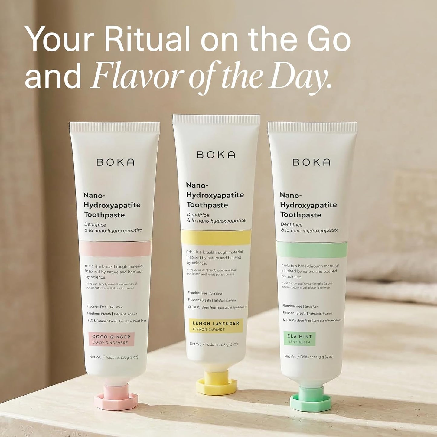 Boka n-Ha Toothpaste Variety Pack – Soothing Fluoride Free Brushing for Evening Self Care and Mindful Hygiene