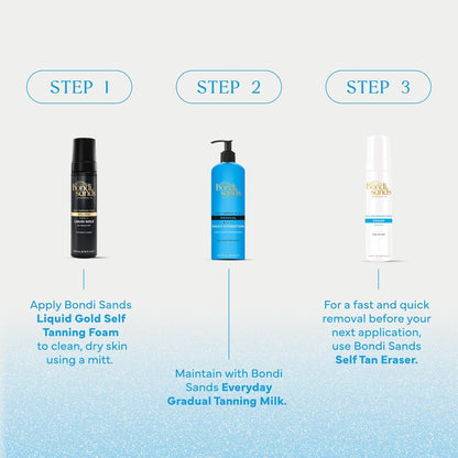 Bondi Sands Liquid Gold Self Tanning Foam | All-in-One Clean Tan + Hydration, Zero Complexity