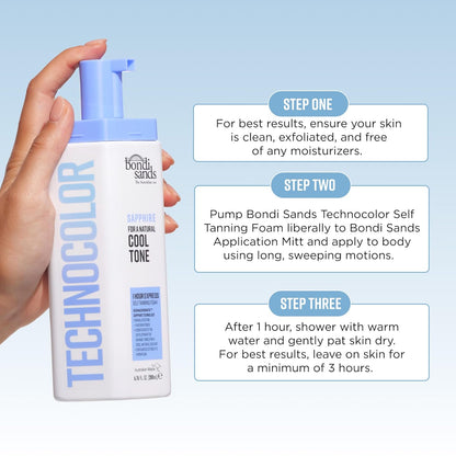 Bondi Sands Technocolor 1-Hour Express Foam – Clean, Simple Self-Tan with Intuitive Color Guide