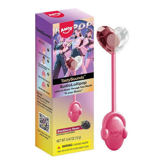 bone conduction technology that delivers sound through the lollipop into the user's inner ear