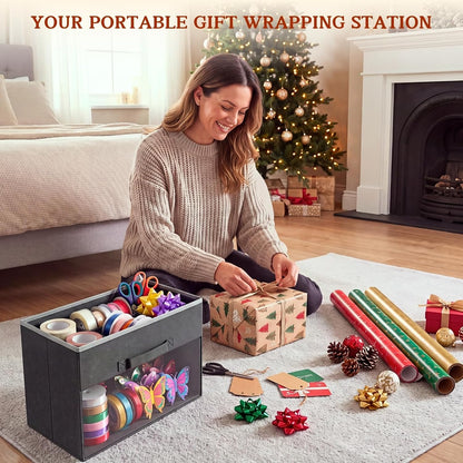 bottom compartment sized for gift bags, envelopes, and tissue paper