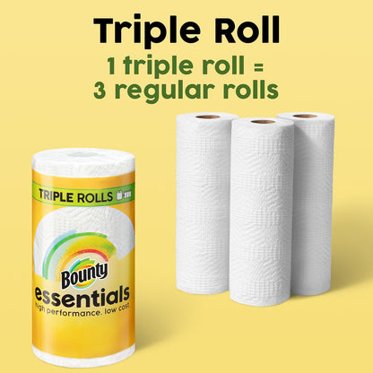 Bounty Essentials Select-A-Size Paper Towels – Family-Safe Cleanup for Kids' Mealtimes, 6 Pack