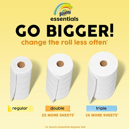 Bounty Essentials Select-A-Size Paper Towels – Family-Safe Cleanup for Kids' Mealtimes, 6 Pack