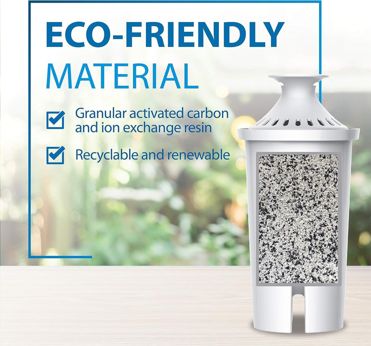 bpa-free food-grade plastic housing compatible with 25+ pitcher models including brita grand, lake, capri, wave, and amazon basics 10-cup