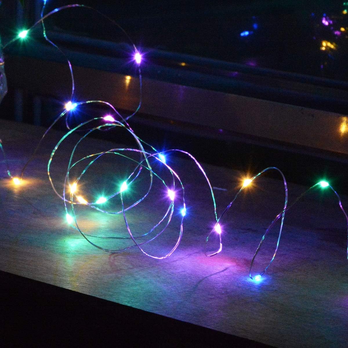 [Brand] Fairy Lights for Kids Room – Nursery Safe Battery String Lights, 4-Pack Multicolor Glow