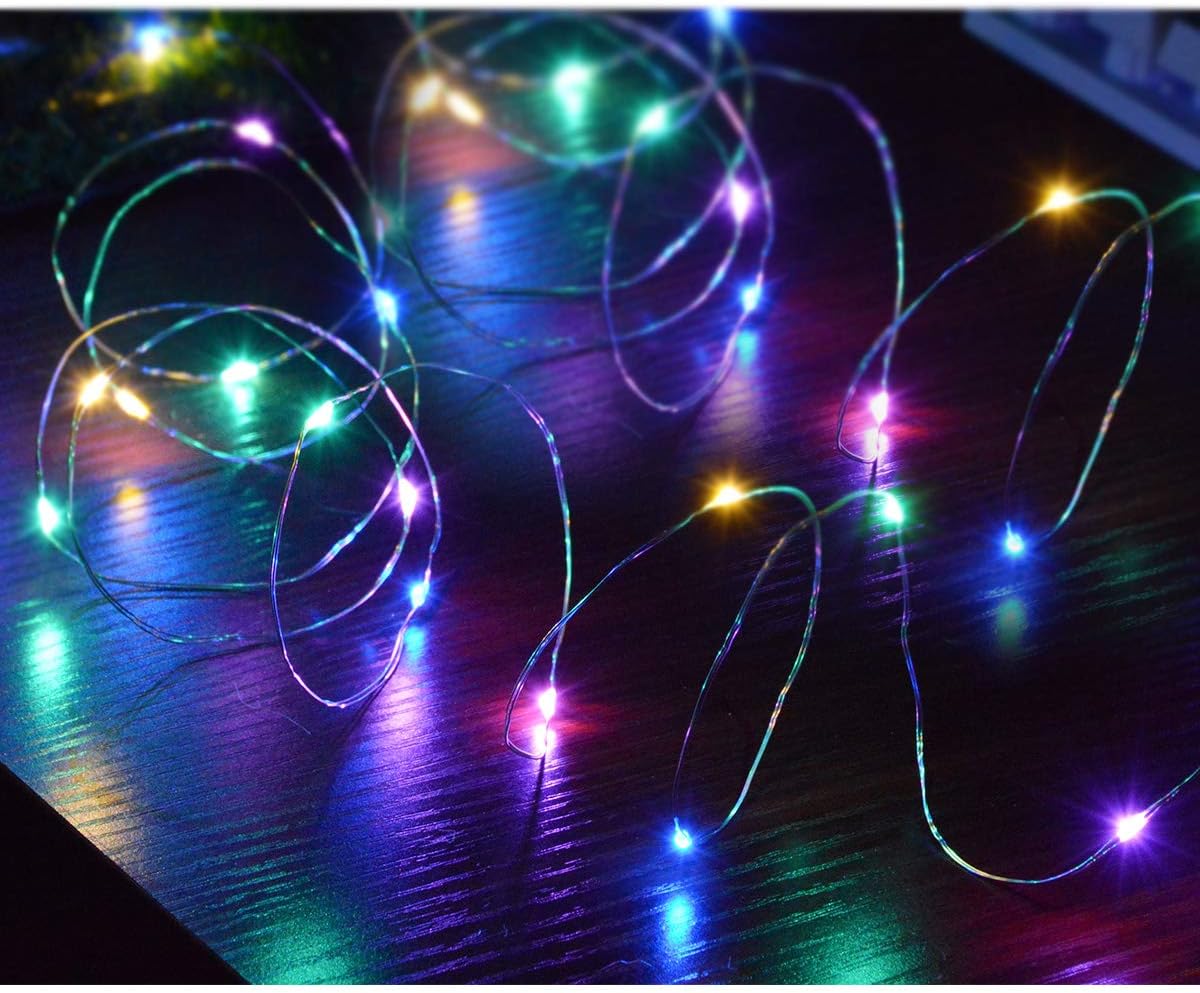 [Brand] Fairy Lights for Kids Room – Nursery Safe Battery String Lights, 4-Pack Multicolor Glow