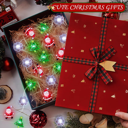 [BRAND] Santa Tree Snowflake LED String Lights – Cozy Bedroom and Living Room Christmas Aesthetic Decor