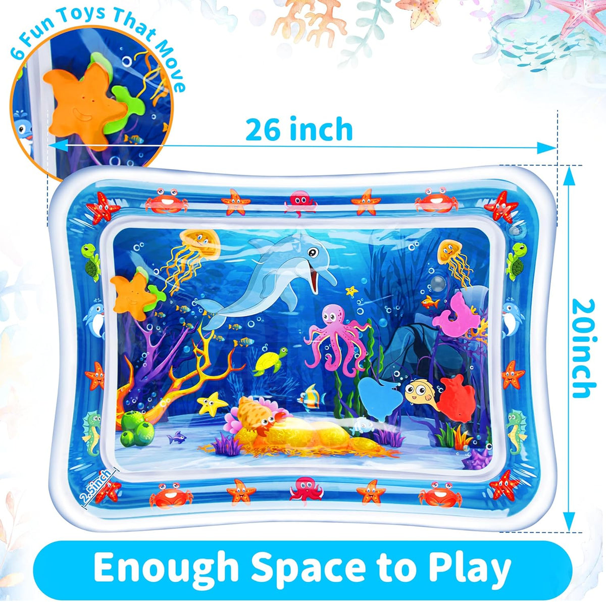 bright seabed-world patterns featuring cute marine animals for visual stimulation