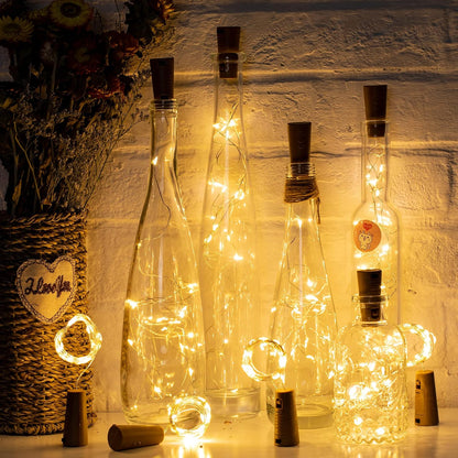 Brightown Cork Bottle Light String – Thoughtful Birthday Gift for Her, Handmade DIY Craft Kit in 20-Pack