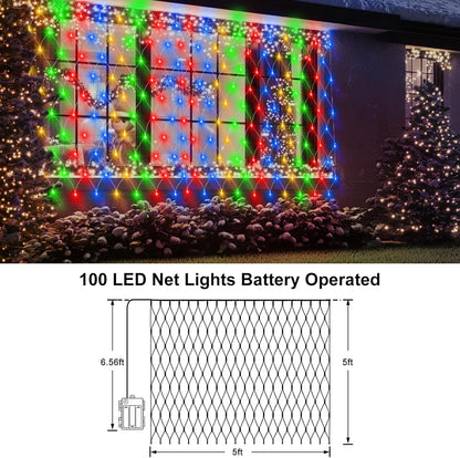 Brightown LED Net Lights Single Cordless Design – Clean Minimalist Holiday Decor for Uncluttered Spaces