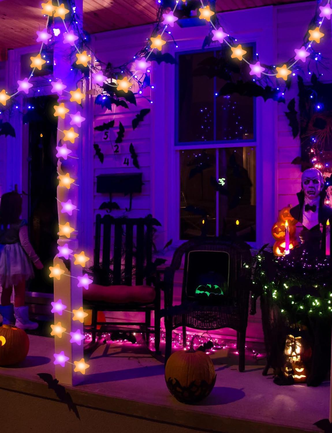 Brightown RGB Color Changing Star String Lights 33ft with Timer Auto Shutoff – Cool to the Touch Toddler and Baby Room Mood Light, Playroom Ceiling Decor