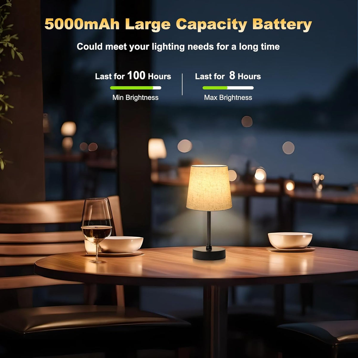 BRIGHTY — Clean-Lined Portable Table Lamp for Uncluttered Bedrooms, No Cord Design with Stepless Dimming