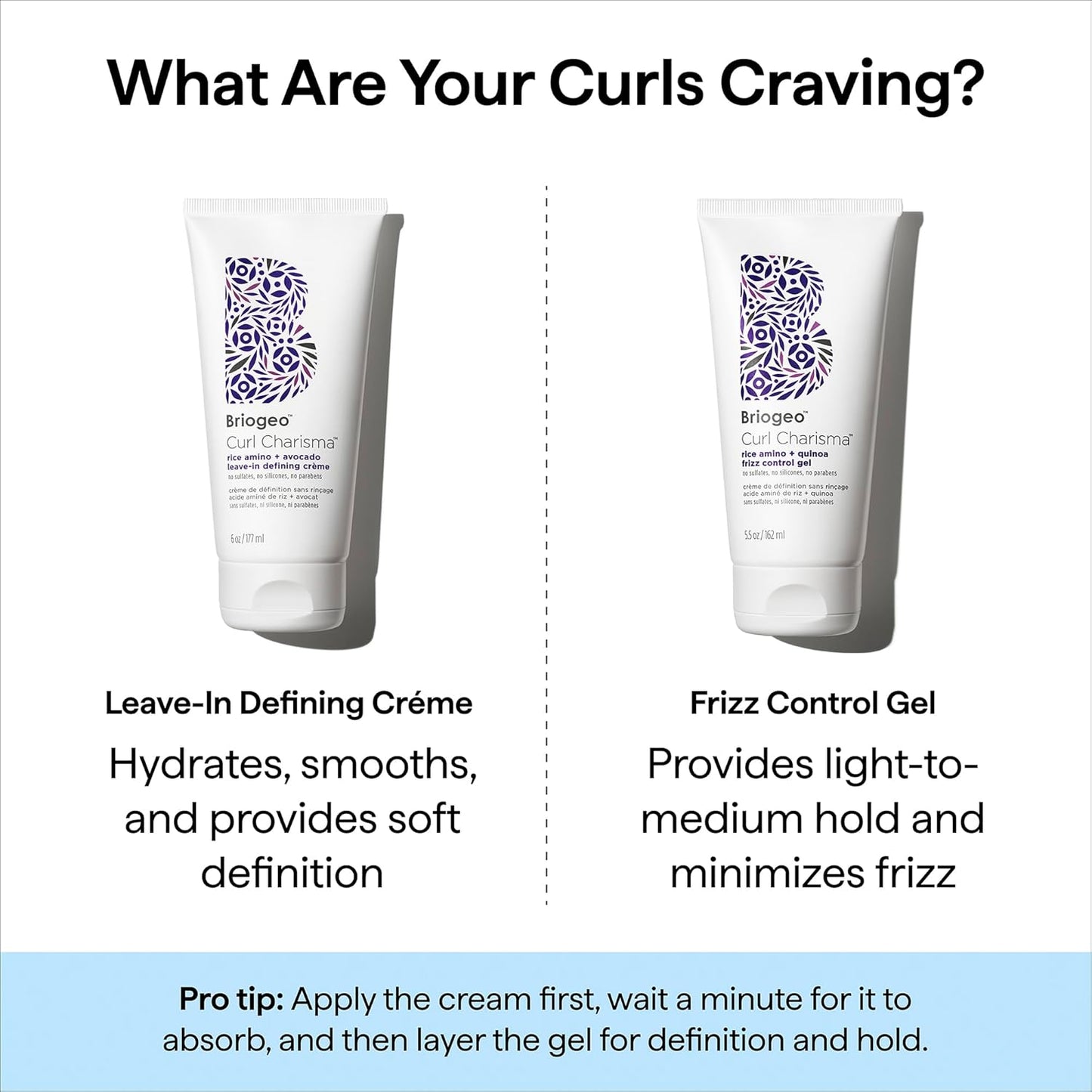 Briogeo Curl Charisma Rice Amino + Avocado Leave-In Defining Crème | Mindful Wash Day Ritual for Wavy, Curly & Coily Hair