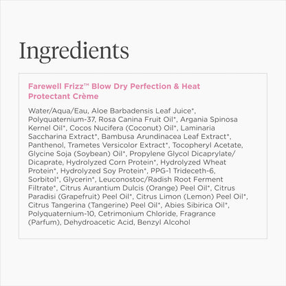 Briogeo Farewell Frizz Blow Dry Perfection Crème – Clean-Formula Heat Protectant, 450°F Thermal Defense for Daily Styling