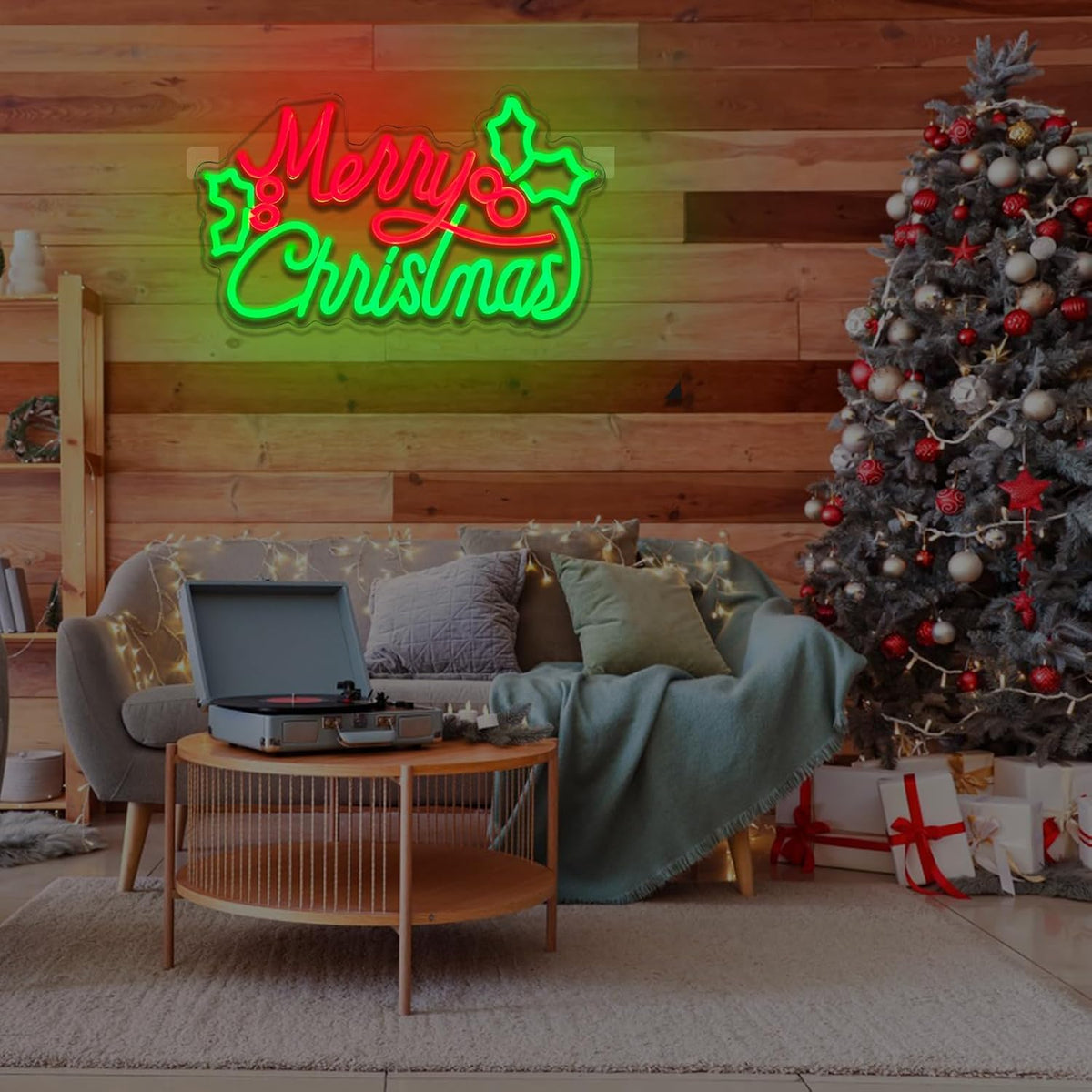 BriteLit Merry Xmas Neon Light – USB Powered Dimmable Wall Art, Modern Festive Accent for Apartment and Dorm Room Ambiance