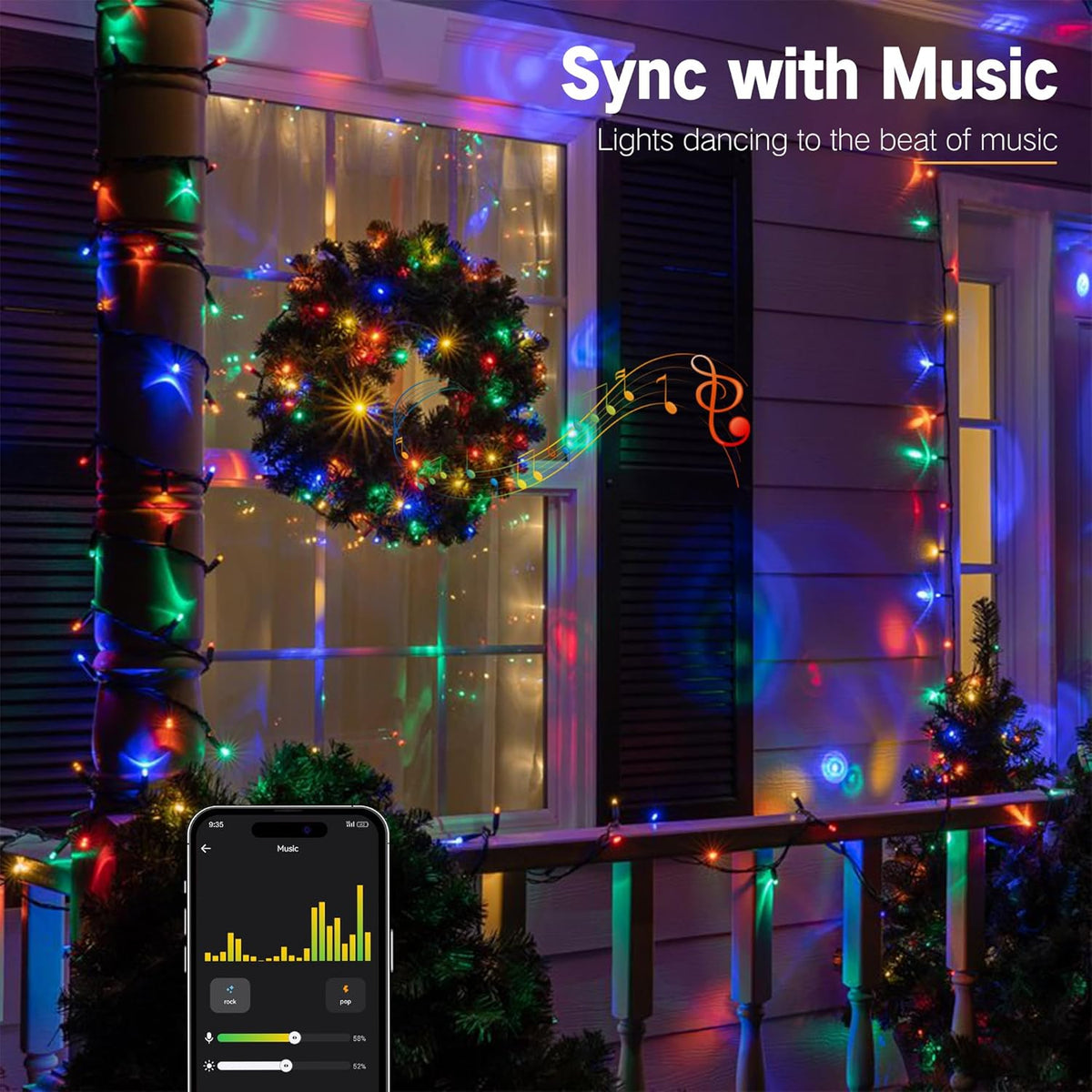 BrizLabs Color Changing Smart Christmas Lights – Thoughtful Birthday Gift for Her, 98ft 300 LED Voice Controlled Warm White and Multicolor String