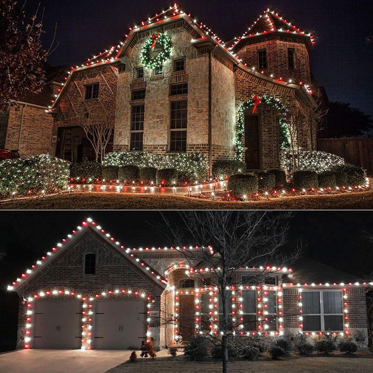 Brizled C9 Faceted Christmas Lights as Housewarming Gift, 66FT Classic Red and White LED String