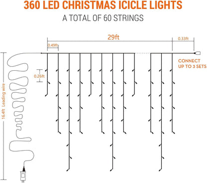 Brizled Color Changing Icicle Lights – Thoughtful Housewarming Gift for Her, App-Free Remote String