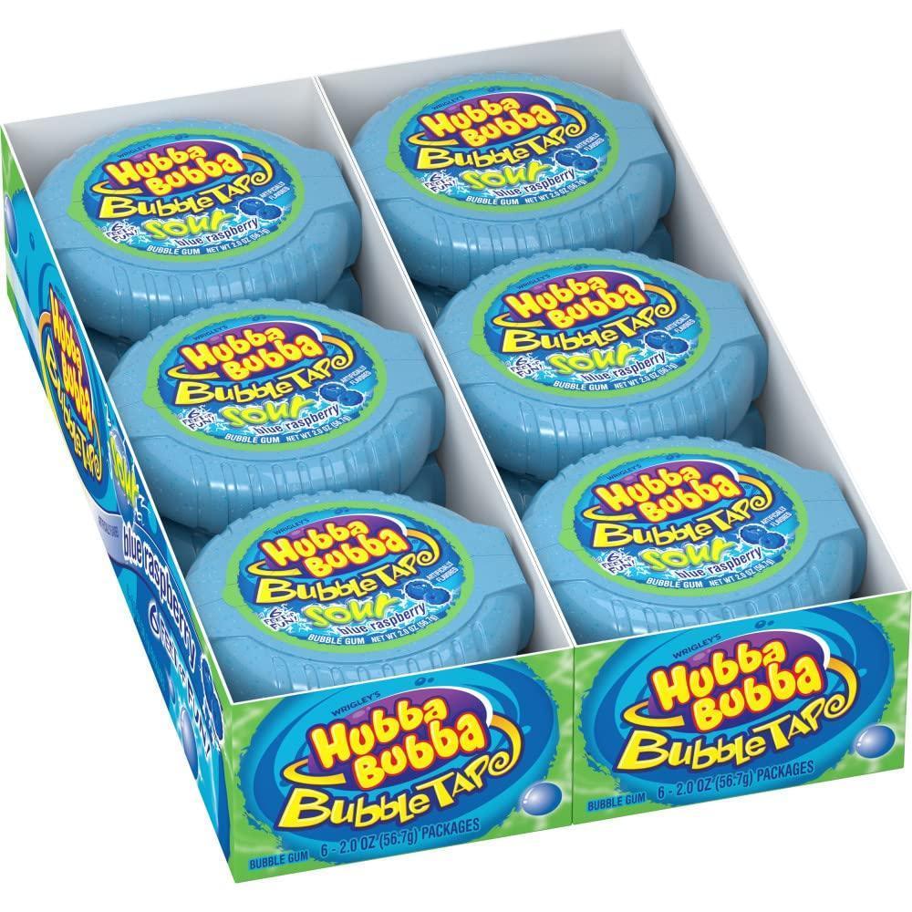 bubble gum tape format with 6 feet of gum per pack