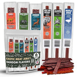 Buffalo Bob's Alligator, Camel & Wild Boar Jerky – Rugged Outdoor Adventure Pack, 6 Individually Wrapped Strips