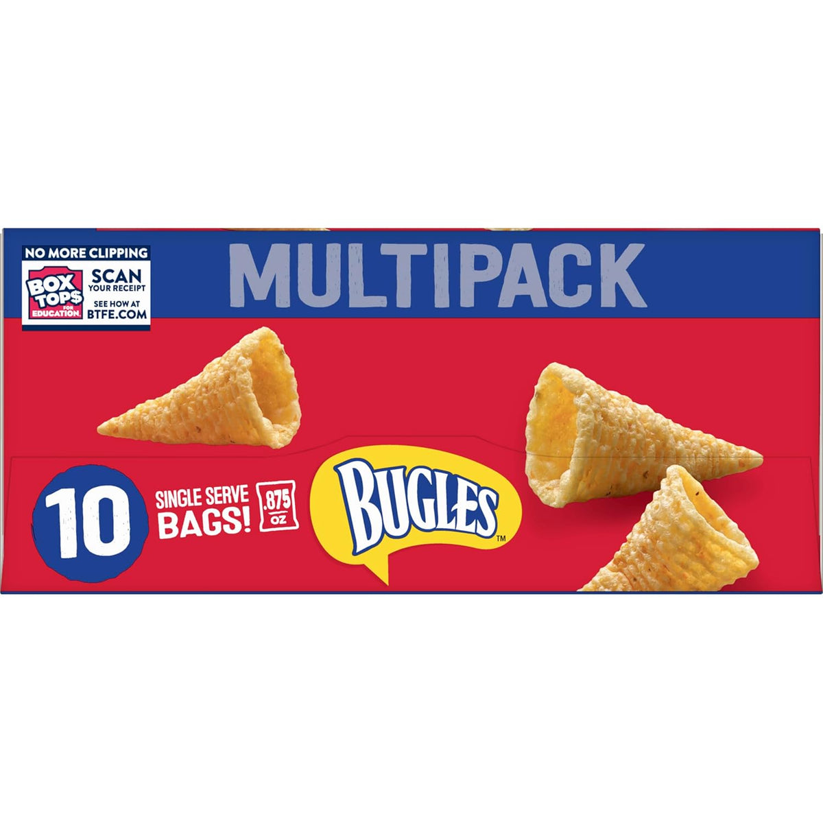 Bugles Original Crispy Corn Snacks – Office Break Room Snack Drawer Staple, 10 Single-Serve Bags for Grab-and-Go Munching