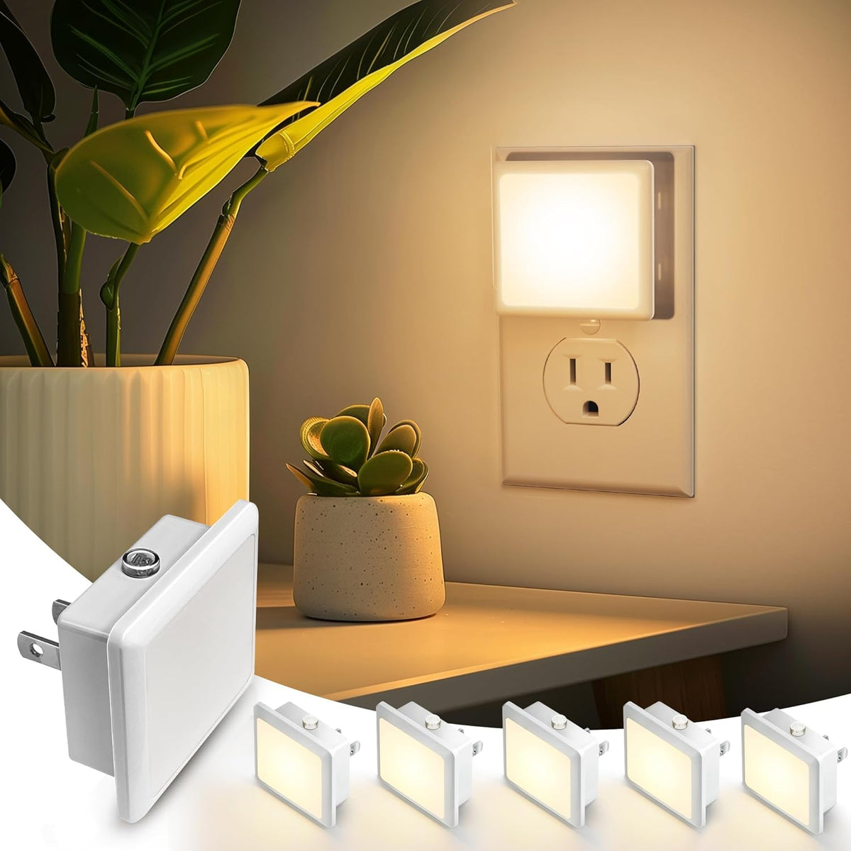 built-in photoresistor light sensor for automatic dusk-to-dawn on/off