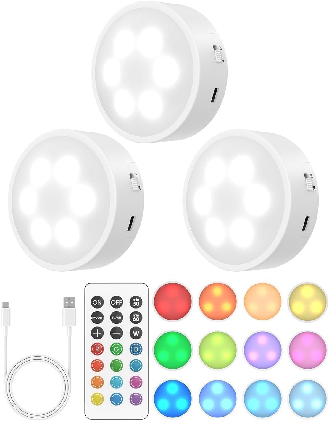 built-in rechargeable battery with type-c input, 2-hour full charge, up to 9h full-brightness / 36h low-brightness runtime