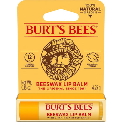 Burt's Bees 100% Natural Lip Balm – Clutter-Free Vanity Staple in a Simple Twist-Up Tube