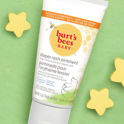 Burt's Bees Baby Diaper Rash Ointment – Pediatrician-Tested 40% Zinc Oxide Clean Formula