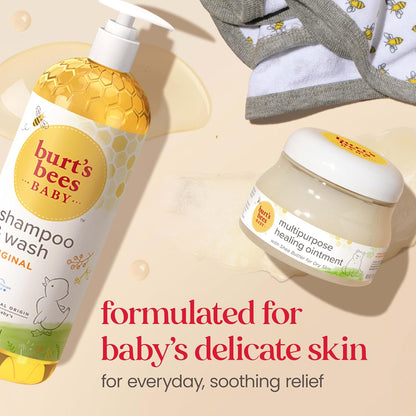Burt's Bees Baby Shampoo & Wash – Tear-Free 2-in-1 for Sensitive Kids' Skin, 21 oz Pump Bottle