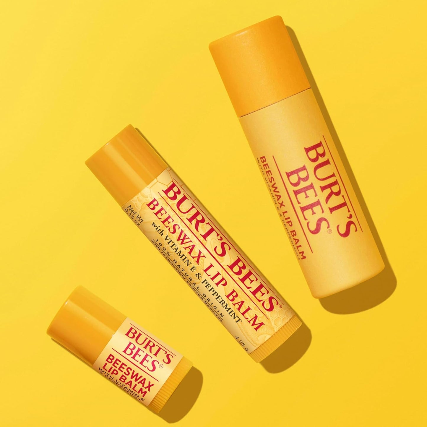 Burt's Bees Beeswax Lip Balm 12-Pack – Simple Clean Lip Care for an Uncluttered Bathroom Vanity