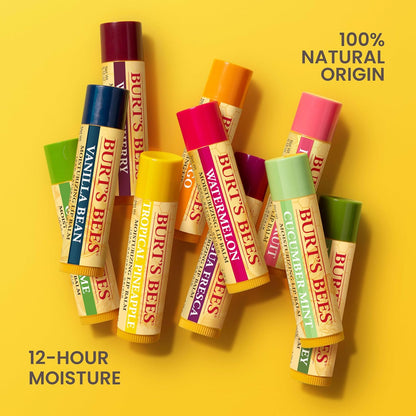 Burt's Bees Beeswax Lip Balm 12-Pack – Simple Clean Lip Care for an Uncluttered Bathroom Vanity