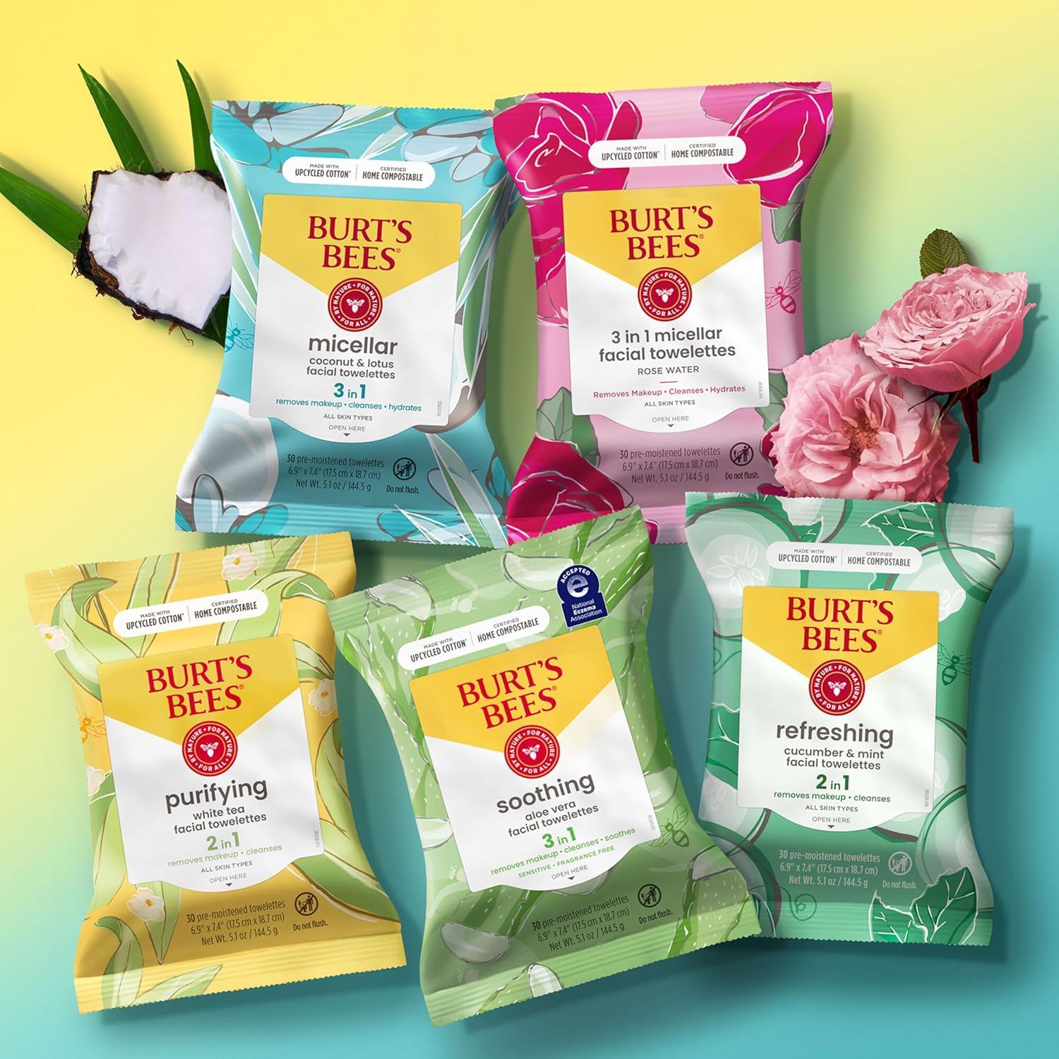Burt's Bees Cucumber & Mint Face Wipes – Desk-Side Cleanser for Busy Commuters