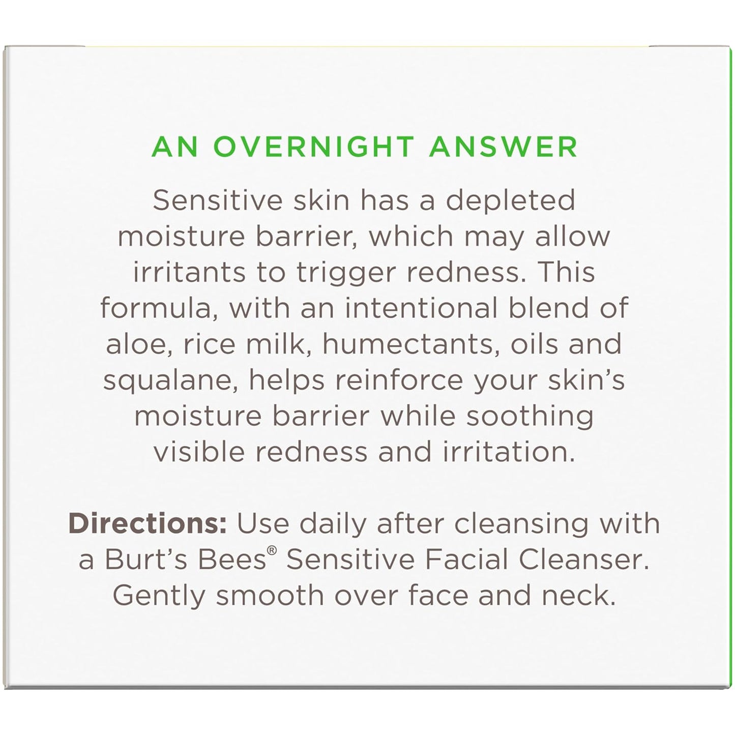 Burt's Bees Fragrance-Free Night Cream – Unfragranced Sensitive Skin Moisturizer for an Uncluttered, Ingredient-Focused Vanity