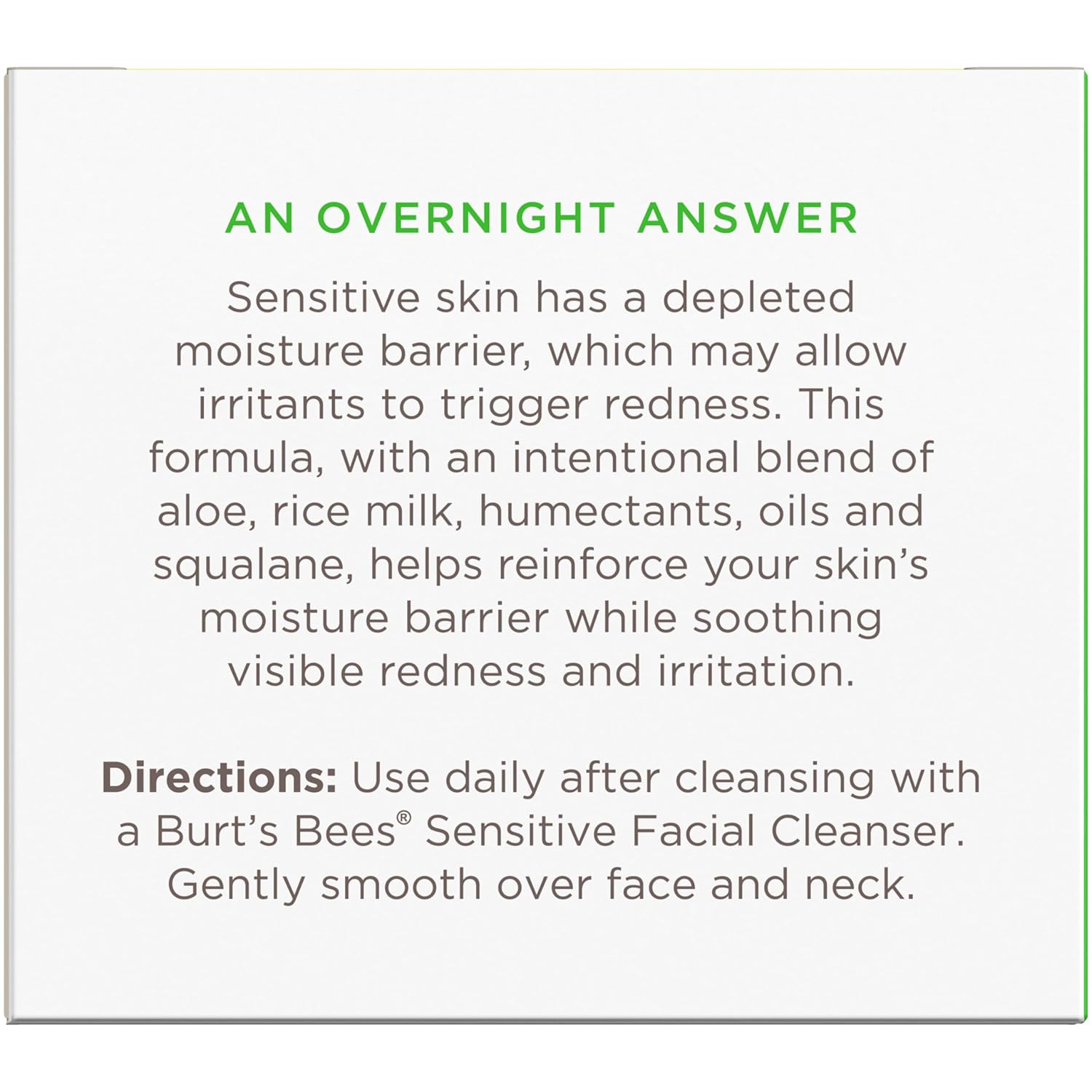 Burt's Bees Fragrance-Free Night Cream – Unfragranced Sensitive Skin Moisturizer for an Uncluttered, Ingredient-Focused Vanity