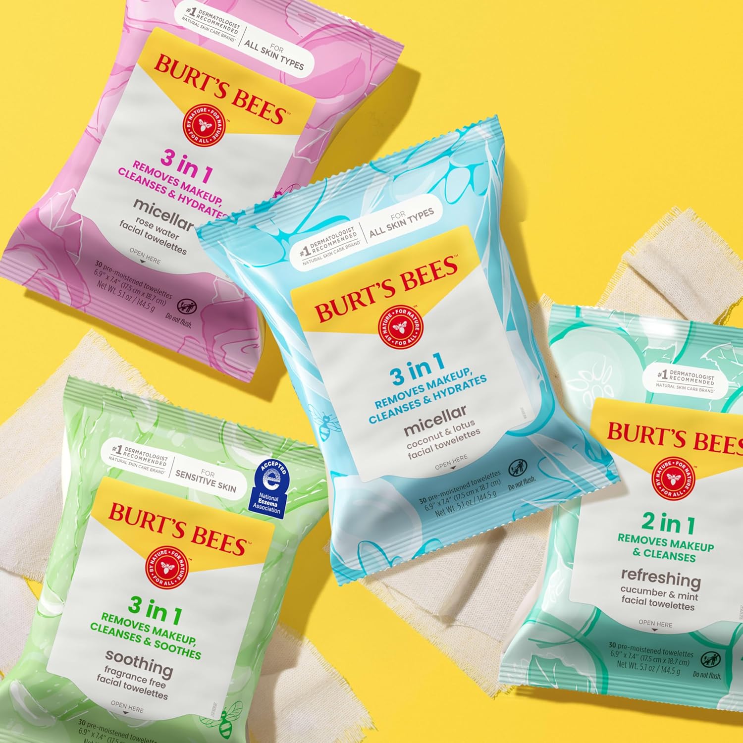 Burt's Bees Fragrance-Free Sensitive Skin Wipes – Hypoallergenic Cleansing Safe Around Kids and Pets