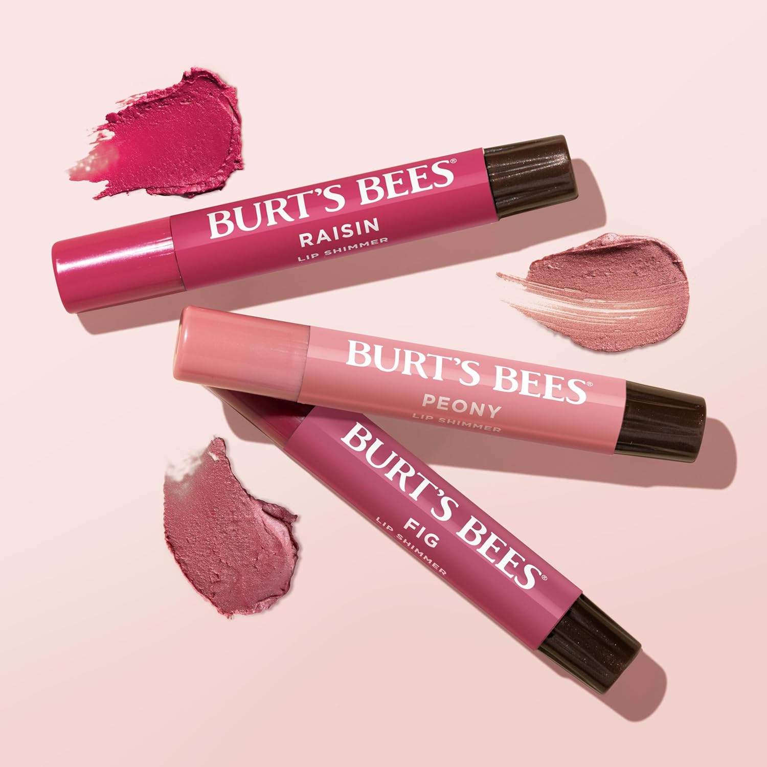 Burt's Bees Lip Shimmer Tinted Balm Trio – Thoughtful Birthday Gift for Her with Three Warm Shades