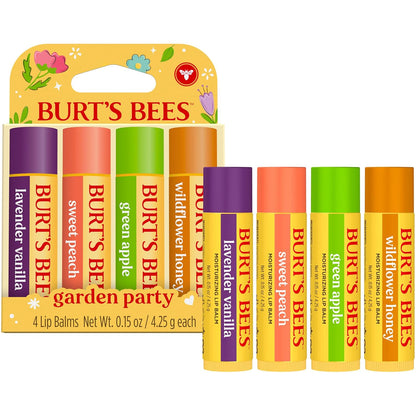 Burt's Bees Pocket-Sized Lip Balm 4 Pack – Travel Friendly Moisturizer for Hiking and Camping Trips