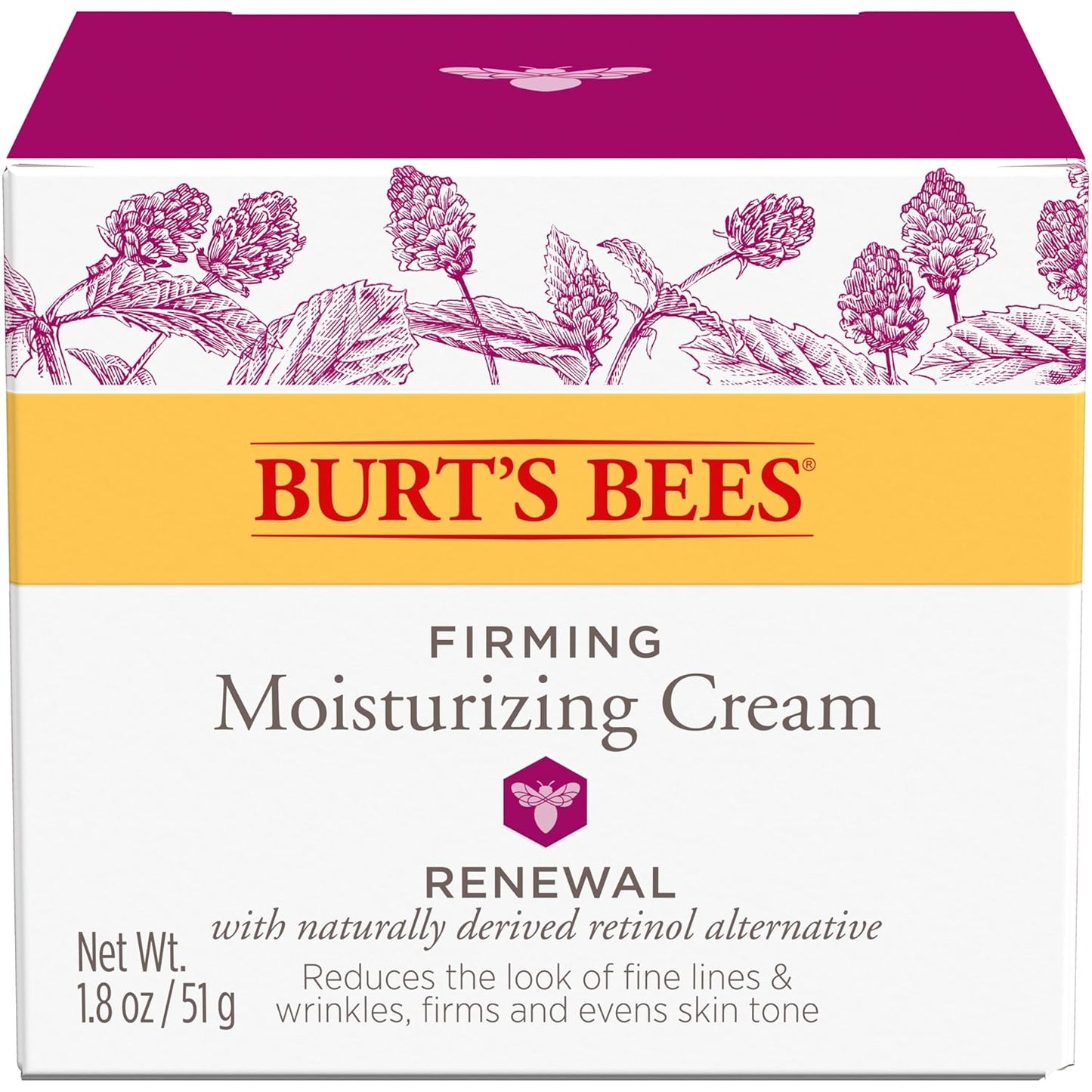 Burt's Bees Renewal Night Cream – Fragrance-Free Sensitive Skin Moisturizer Safe for Layering and Daily Use