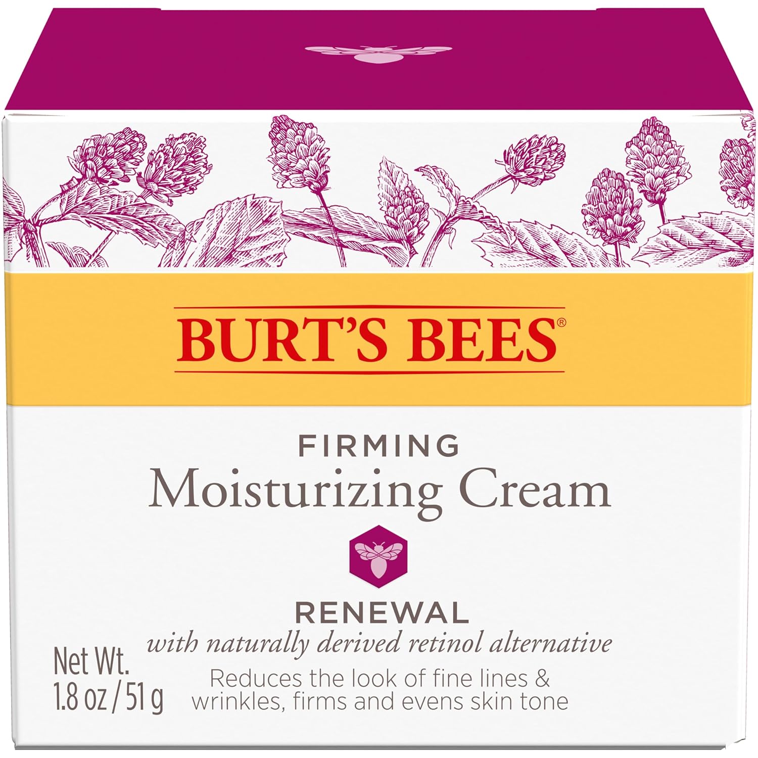 Burt's Bees Renewal Night Cream – Fragrance-Free Sensitive Skin Moisturizer Safe for Layering and Daily Use
